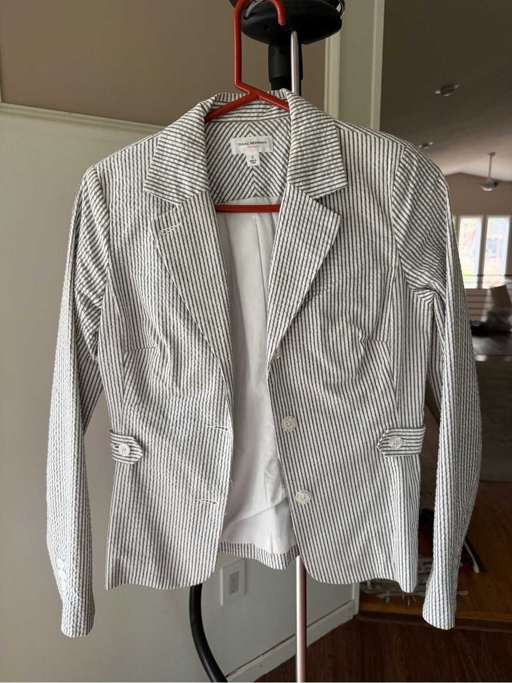 Isaac Mizrahi for Target Seersucker Striped Blazer S